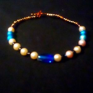 Handcrafted Bead and copper bracelet. One of a kind.